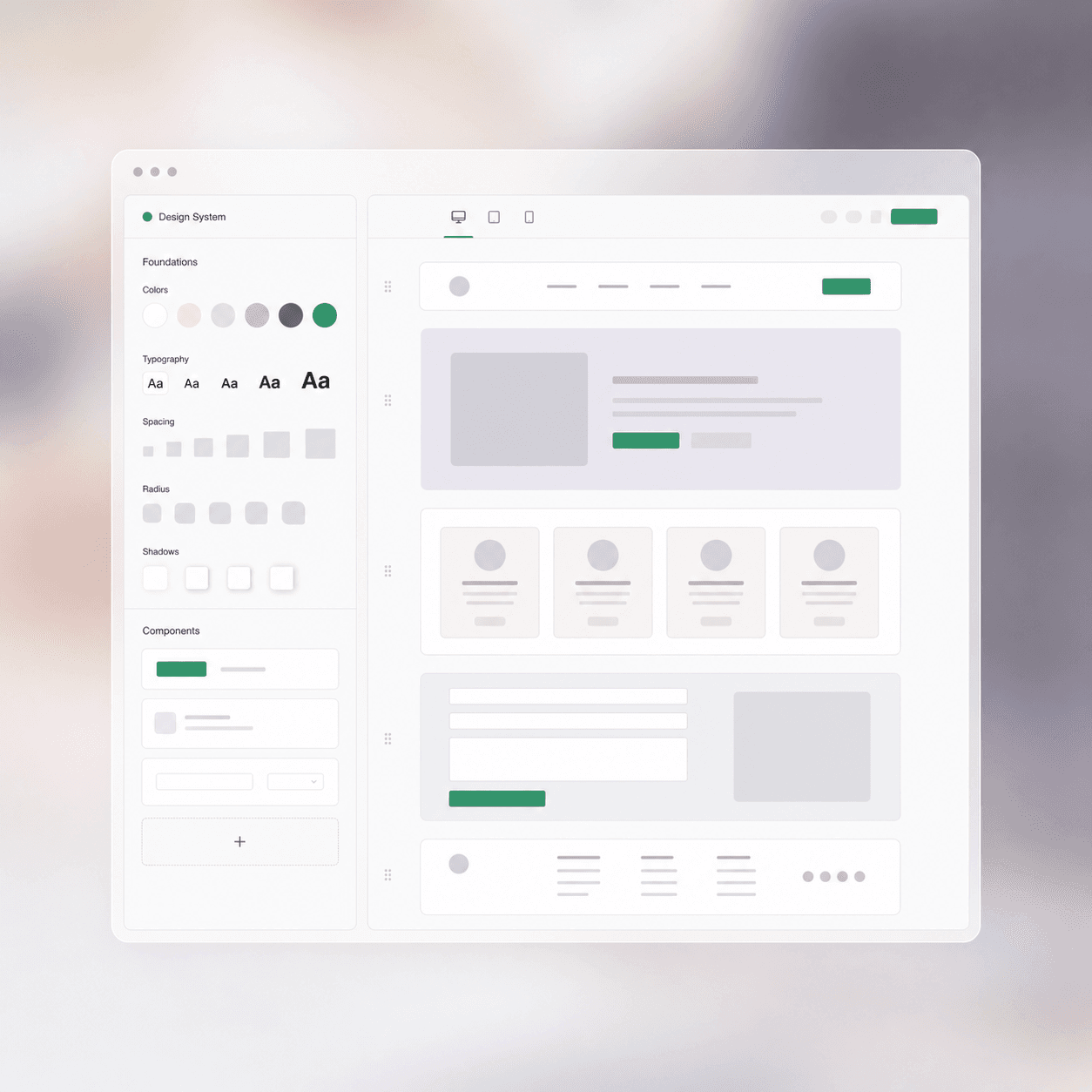 Reusable page sections
